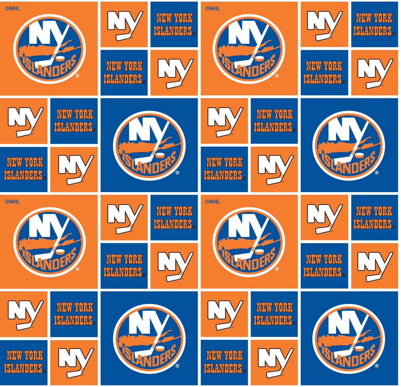 Sykel Enterprises NHL Team Cotton Fabric-New York Islanders Geometric Cotton Quilting Fabric